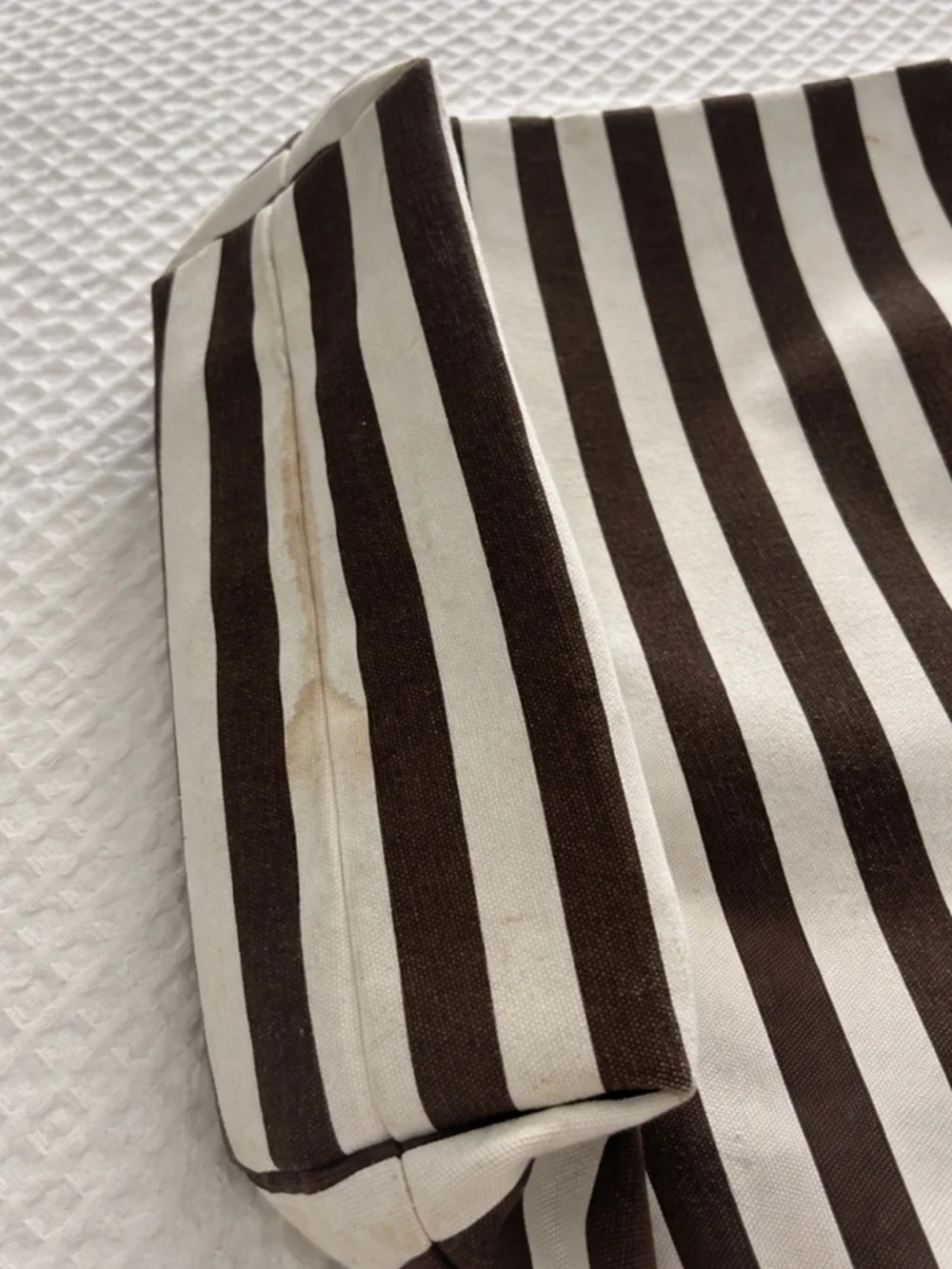 Henri Bendel brown  & White Striped Tote Bag - Picture 3 of 7